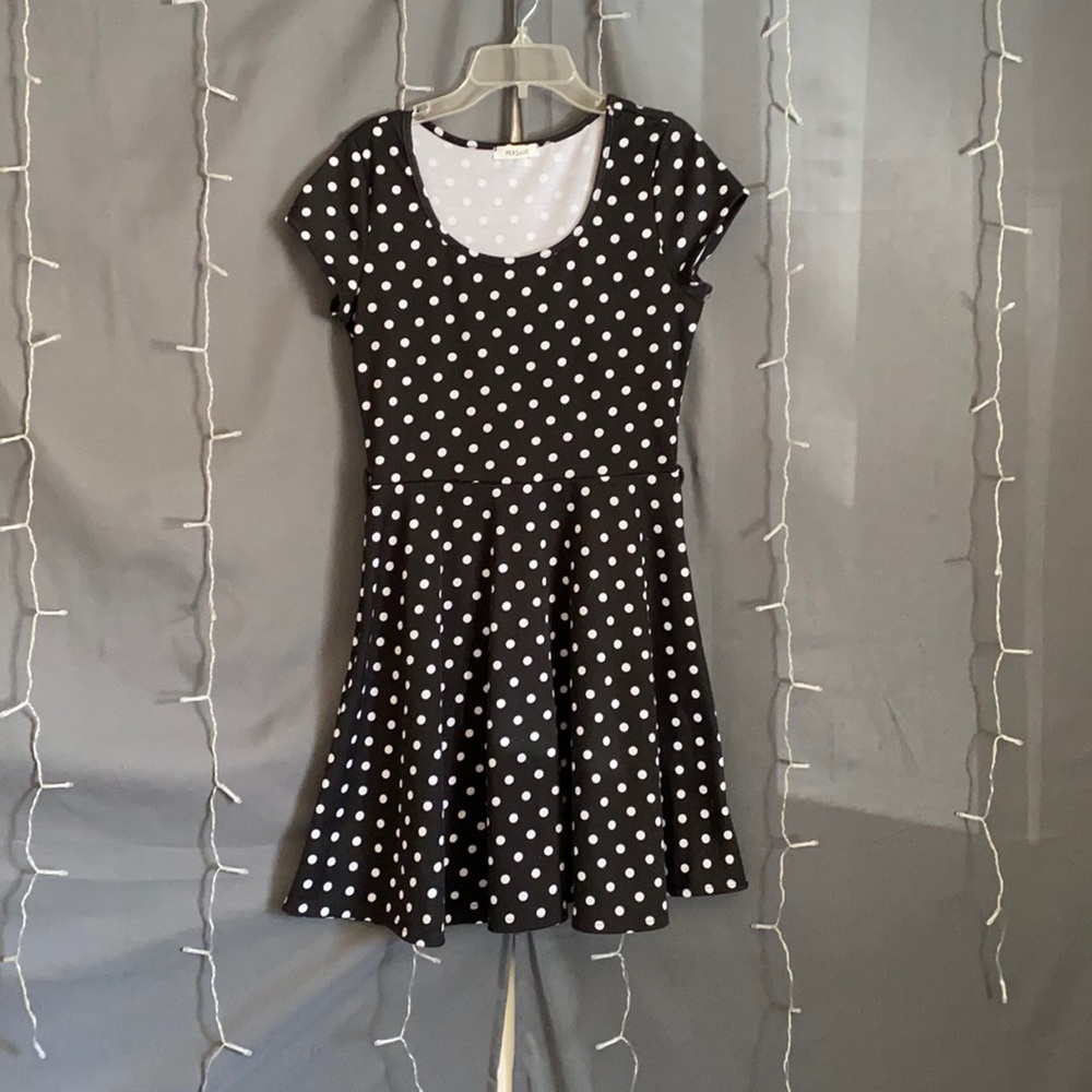 Polka-Dot Short Sleeve Dress